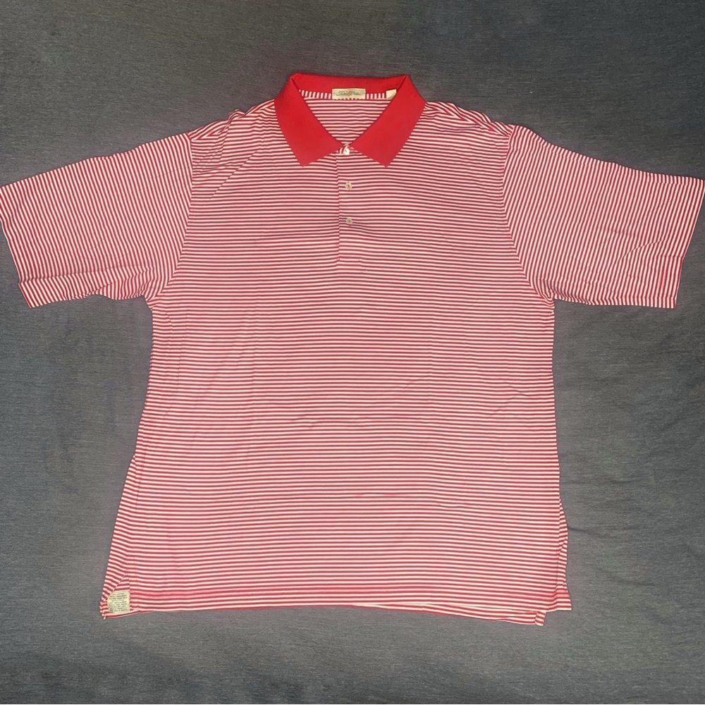 Peter Millar Men’s Red Striped Polo XXL - Picture 5 of 6